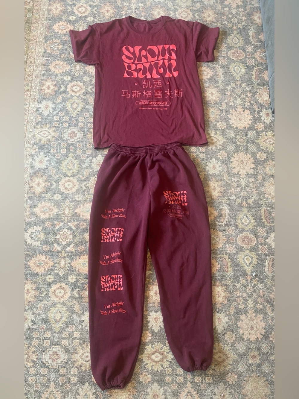 Kacey Musgraves Slow Burn Joggers and T-Shirt